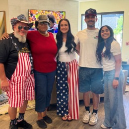 people in Fourth of July attire 