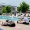 people stretching near a pool